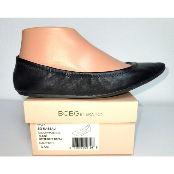 BCBGeneration Black Ballet Nassau Flat - Size 6.5 - With Box - Picture 5 of 10